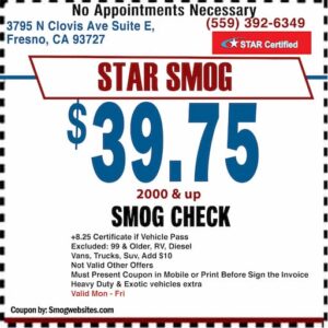 Smog Check Coupon Fresno